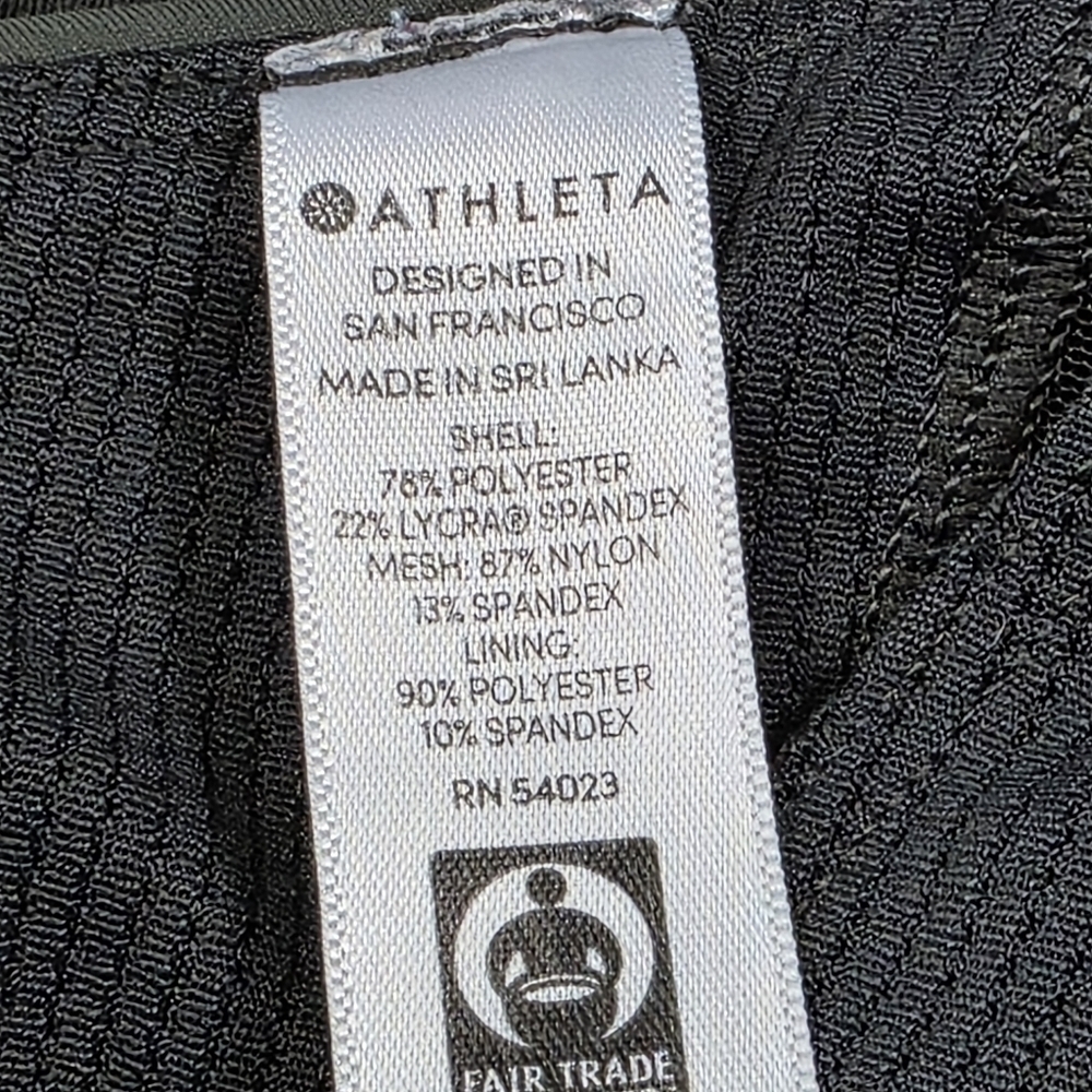 Athleta Contender Camo Printed Sports Bra Black Olive Green - Picture 9 of 9
